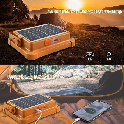 Solar Light Outdoor Waterproof Emergency Light Rechargeable Flashlight LED Flood Camping Light