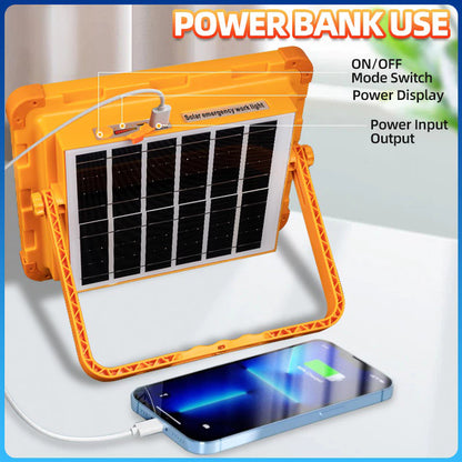 Solar Light Outdoor Waterproof Emergency Light Rechargeable Flashlight LED Flood Camping Light