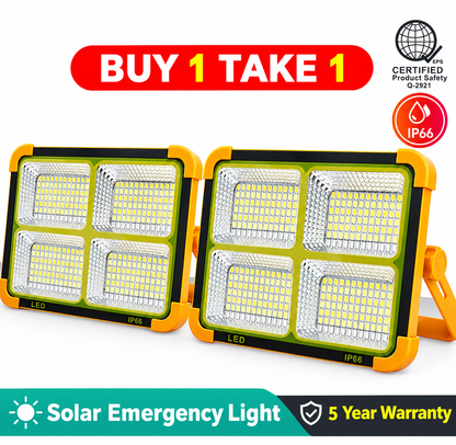 Solar Light Outdoor Waterproof Emergency Light Rechargeable Flashlight LED Flood Camping Light